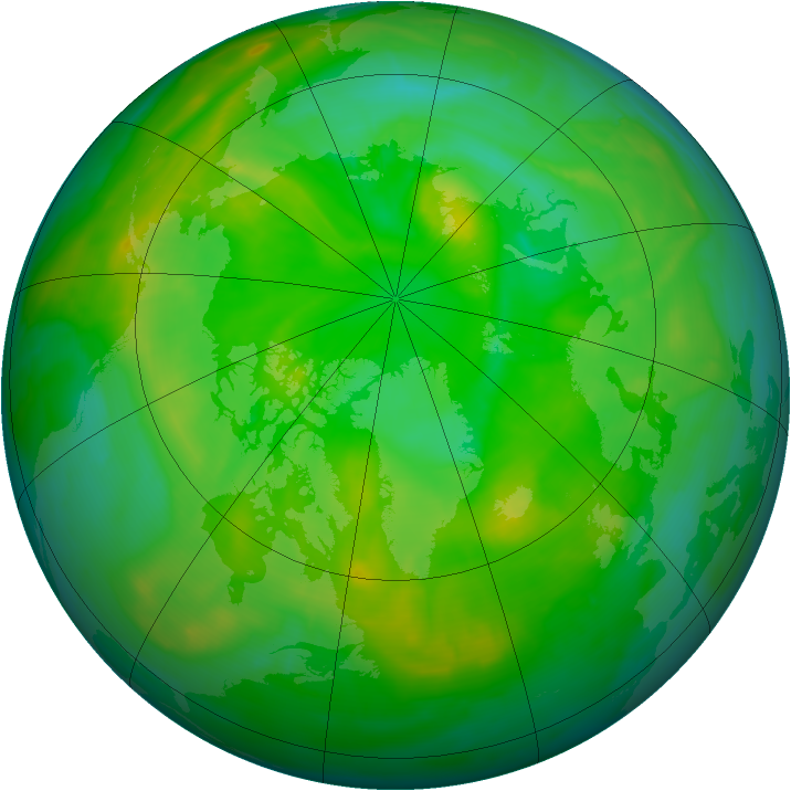 Arctic ozone map for 29 June 2008